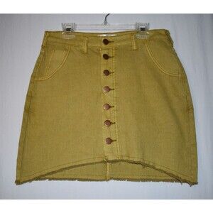 Just In Women's Denim Mini Skirt Size Small  Yellow mustard
